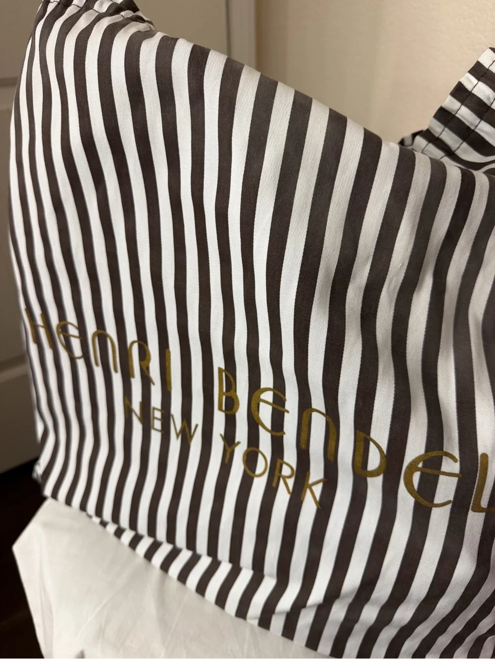 Henri Bendel West 57th navy blue diaper bag tote featuring saffiano leather